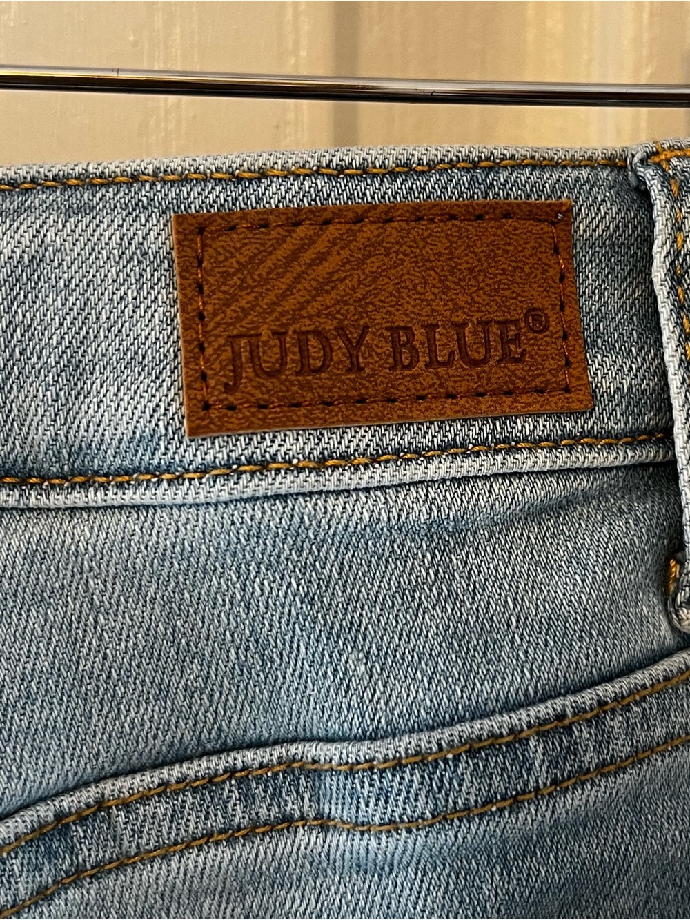 Judy Blue Light Blue Distressed High-Rise Jean Shorts, Size S - Picture 5 of 15